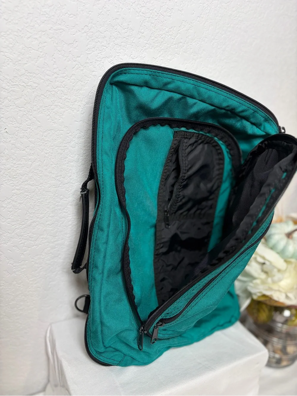 Eddie Bauer Teal Green Backpack with Black Accents